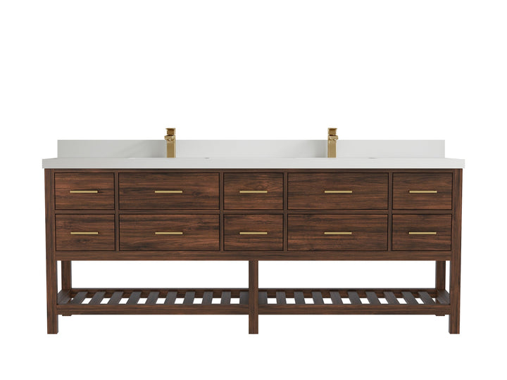 Parker Teak Wood 84 in. W x 22 in. D Double Sink Bathroom vanity with - photo 37