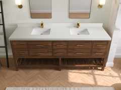 Parker Teak Wood 84 in. W x 22 in. D Double Sink Bathroom vanity with - photo 37