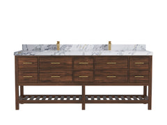 Parker Teak Wood 84 in. W x 22 in. D Double Sink Bathroom vanity with - photo 16