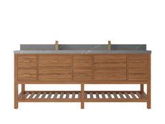 Parker Teak Wood 84 in. W x 22 in. D Double Sink Bathroom Vanity - photo 28
