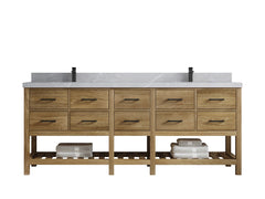 Parker Teak Wood 84 in. W x 22 in. D Double Sink Bathroom Vanity - photo 15