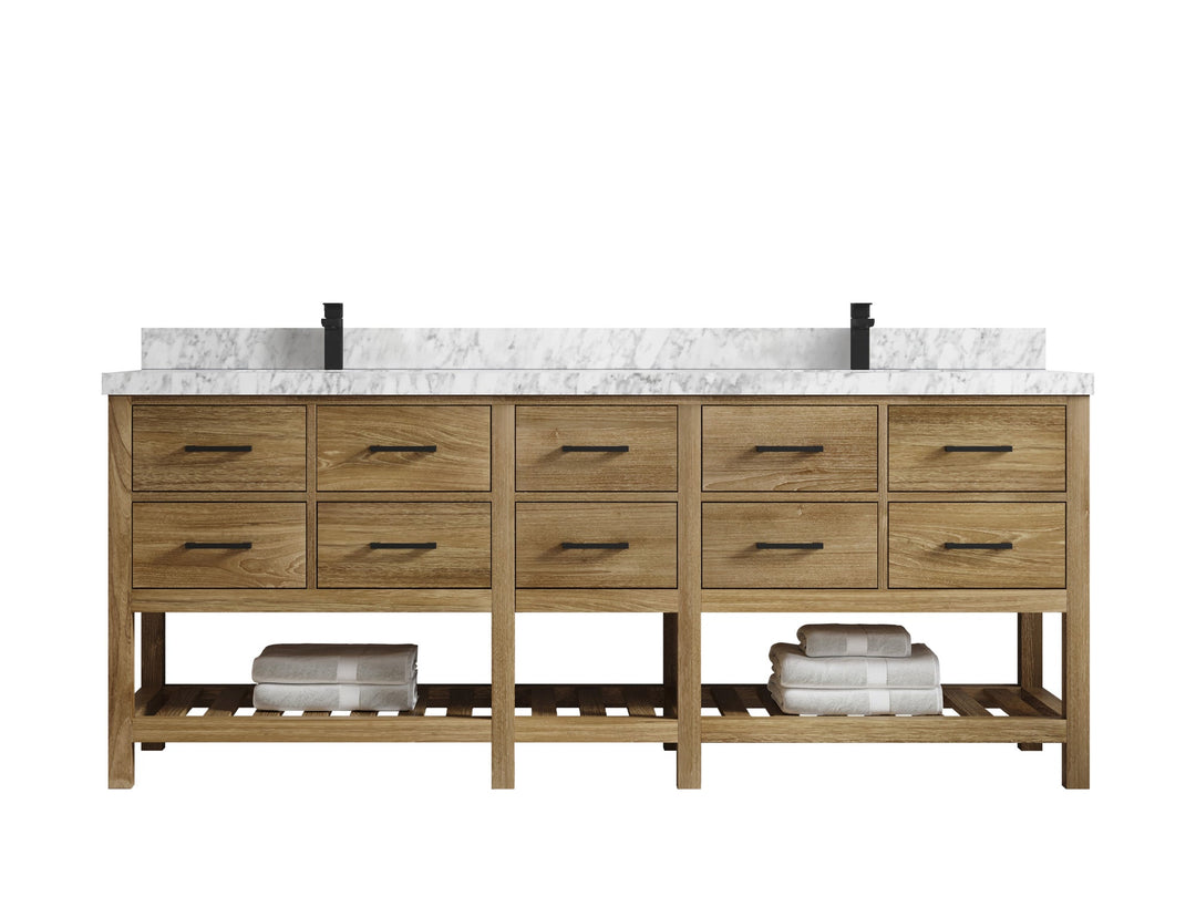 Parker Teak Wood 84 in. W x 22 in. D Double Sink Bathroom Vanity | 
              
                Premium Natural Teak
                
                  
             - PRK_TK_PRM_CA_BK_84 - photo №7