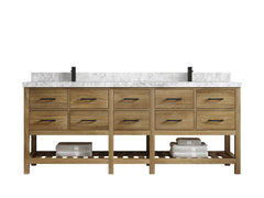 Parker Teak Wood 84 in. W x 22 in. D Double Sink Bathroom Vanity - photo 7