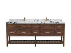 Parker Teak Wood 84 in. W x 22 in. D Double Sink Bathroom vanity with - photo 34