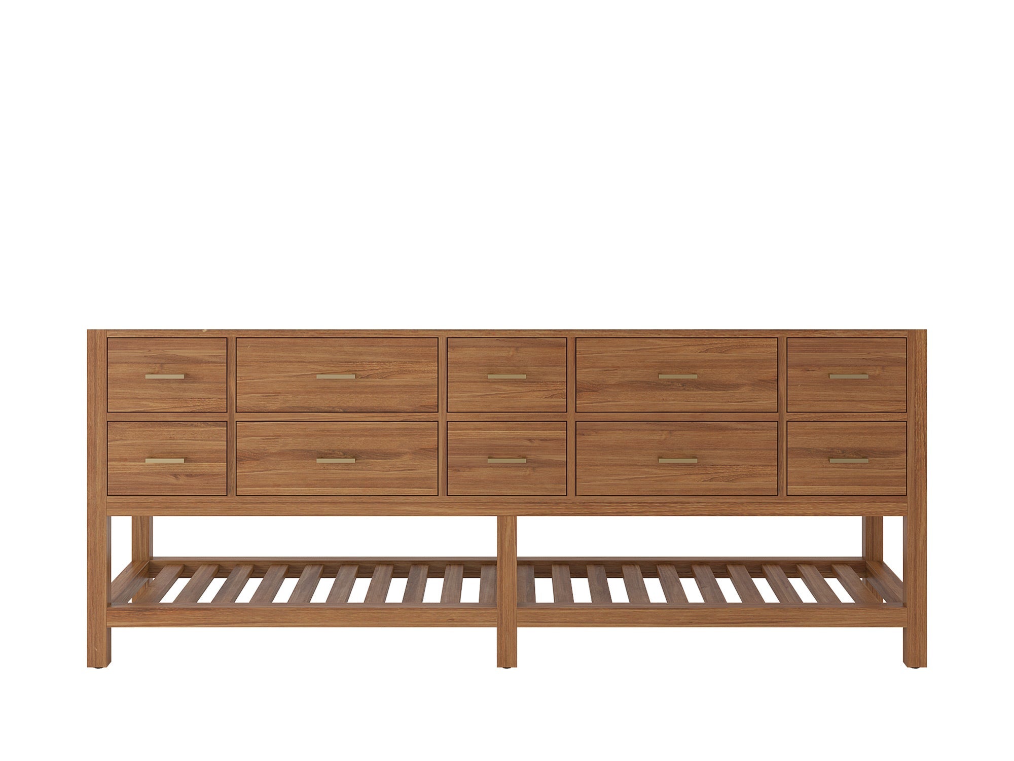 Parker Teak Wood 84 in. W x 22 in. D Double Sink Bathroom vanity with - Willow Bath and Vanity
