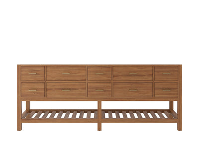 Parker Teak Wood 84 in. W x 22 in. D Double Sink Bathroom vanity with - Willow Bath and Vanity