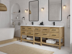 Parker Teak Wood 84 in. W x 22 in. D Double Sink Bathroom Vanity - photo 2