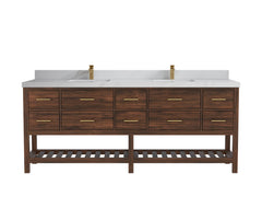 Parker Teak Wood 84 in. W x 22 in. D Double Sink Bathroom vanity with - photo 18