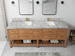 Parker Teak Wood 84 in. W x 22 in. D Double Sink Bathroom Vanity - photo 7