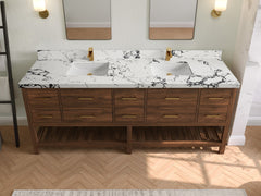 Parker Teak Wood 84 in. W x 22 in. D Double Sink Bathroom vanity with - photo 33