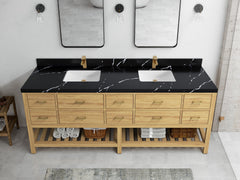Parker Teak Wood 84 in. W x 22 in. D Double Sink Bathroom Vanity - photo 6