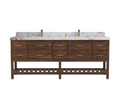 Parker Teak Wood 84 in. W x 22 in. D Double Sink Bathroom vanity with - photo 32