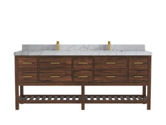 Parker Teak Wood 84 in. W x 22 in. D Double Sink Bathroom vanity with - photo 36