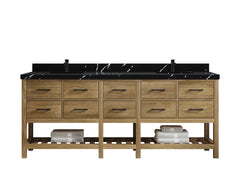 Parker Teak Wood 84 in. W x 22 in. D Double Sink Bathroom Vanity - photo 9