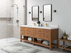 Parker Teak Wood 84 in. W x 22 in. D Double Sink Bathroom Vanity - photo 2