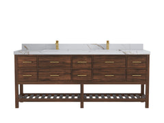 Parker Teak Wood 84 in. W x 22 in. D Double Sink Bathroom vanity with - photo 10
