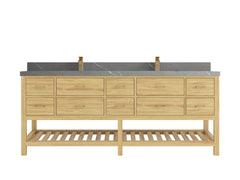 Parker Teak Wood 84 in. W x 22 in. D Double Sink Bathroom Vanity - photo 18