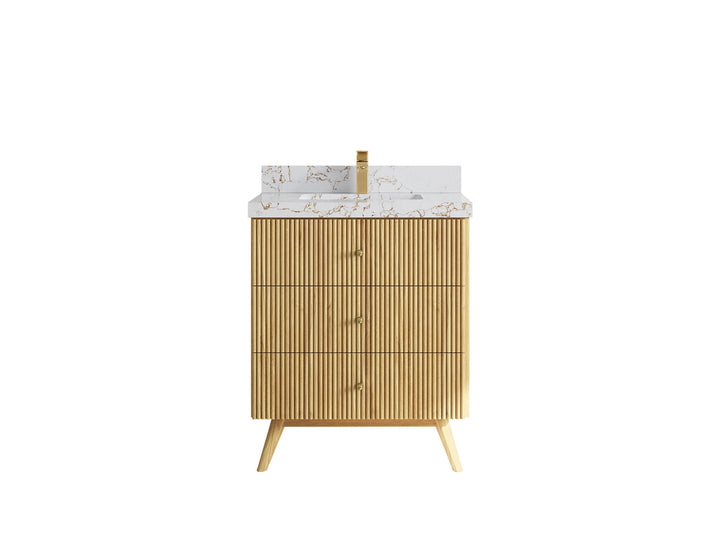 Pasadena Teak Wood 30 in. W x 22 in. D Single Sink Bathroom Vanity - photo 24