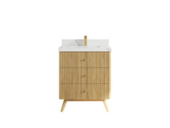 Pasadena Teak Wood 30 in. W x 22 in. D Single Sink Bathroom Vanity - photo 8