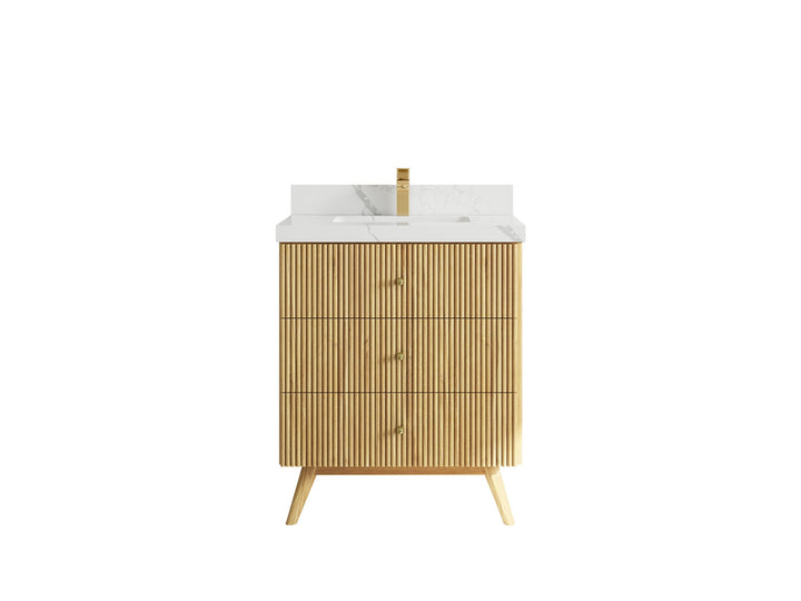 Pasadena Teak Wood 30 in. W x 22 in. D Single Sink Bathroom Vanity - photo 8