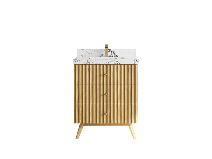 Pasadena Teak Wood 30 in. W x 22 in. D Single Sink Bathroom Vanity - photo 25