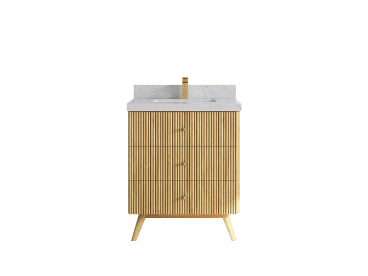 Pasadena Teak Wood 30 in. W x 22 in. D Single Sink Bathroom Vanity - photo 1