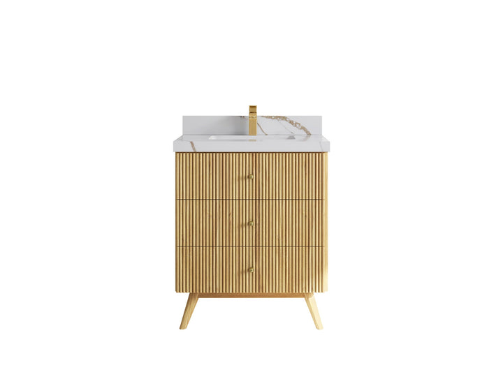 Pasadena Teak Wood 30 in. W x 22 in. D Single Sink Bathroom Vanity - photo 21