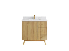Pasadena Teak Wood 36 in. W x 22 in. D Center Sink Bathroom Vanity - photo 24
