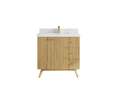 Pasadena Teak Wood 36 in. W x 22 in. D Center Sink Bathroom Vanity - Willow Bath and Vanity