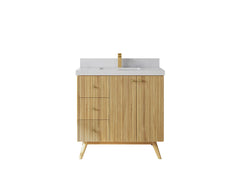 Pasadena Teak Wood 36 in. W x 22 in D Center Sink Bathroom Vanity - photo 1