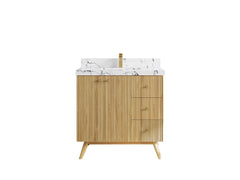 Pasadena Teak Wood 36 in. W x 22 in. D Center Sink Bathroom Vanity - photo 23