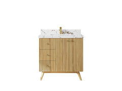 Pasadena Teak Wood 36 in. W x 22 in D Center Sink Bathroom Vanity - photo 20