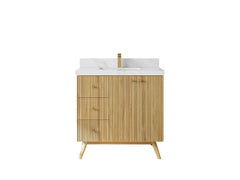 Pasadena Teak Wood 36 in. W x 22 in D Center Sink Bathroom Vanity - photo 23