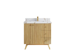 Pasadena Teak Wood 36 in. W x 22 in. D Center Sink Bathroom Vanity - photo 22