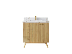 Pasadena Teak Wood 36 in. W x 22 in D Center Sink Bathroom Vanity - photo 21