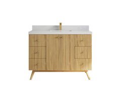 Pasadena Teak Wood 48 in. W x 22 in. D Single Sink Bathroom Vanity - photo 1