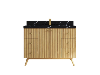 Pasadena Teak Wood 48 in. W x 22 in. D Single Sink Bathroom Vanity - Willow Bath and Vanity