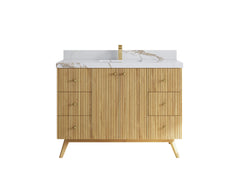 Pasadena Teak Wood 48 in. W x 22 in. D Single Sink Bathroom Vanity - photo 21