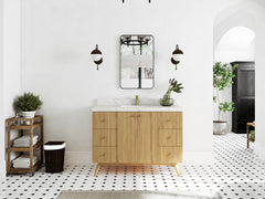 Pasadena Teak Wood 48 in. W x 22 in. D Single Sink Bathroom Vanity - photo 4