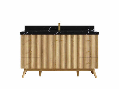 Pasadena Teak Wood 60 in. W x 22 in. D Single Sink Bathroom Vanity - Willow Bath and Vanity