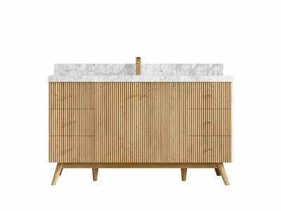 Pasadena Teak Wood 60 in. W x 22 in. D Single Sink Bathroom Vanity - Willow Bath and Vanity