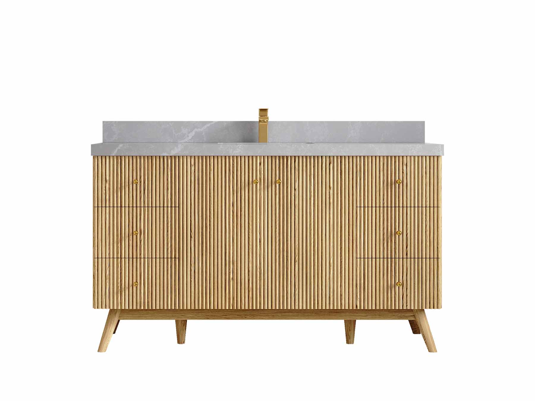Pasadena Teak Wood 60 in. W x 22 in. D Single Sink Bathroom Vanity - Willow Bath and Vanity
