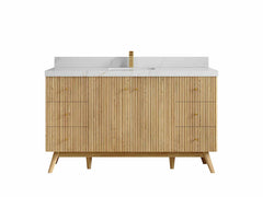 Pasadena Teak Wood 60 in. W x 22 in. D Single Sink Bathroom Vanity - photo 10