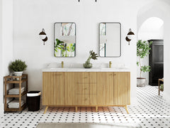 Pasadena Teak Wood 72 in. W x 22 in. D Double Sink Bathroom Vanity - photo 3