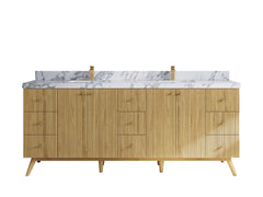 Pasadena Teak Wood 84 in. W x 22 in. D Double Sink Bathroom Vanity - photo 20