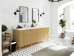 Pasadena Teak Wood 84 in. W x 22 in. D Double Sink Bathroom Vanity - photo 2