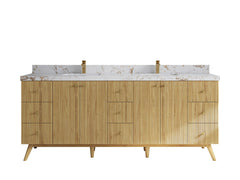 Pasadena Teak Wood 84 in. W x 22 in. D Double Sink Bathroom Vanity - photo 23