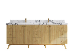Pasadena Teak Wood 84 in. W x 22 in. D Double Sink Bathroom Vanity - photo 24