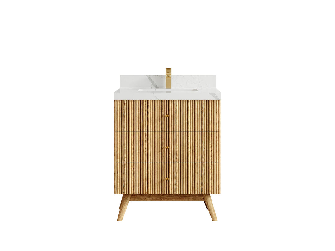Pasadena White Oak 30 in. W x 22 in. D Single Sink Bathroom Vanity - Willow Bath and Vanity