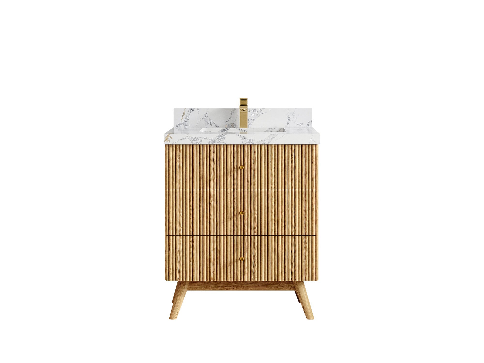 Pasadena White Oak 30 in. W x 22 in. D Single Sink Bathroom Vanity - Willow Bath and Vanity